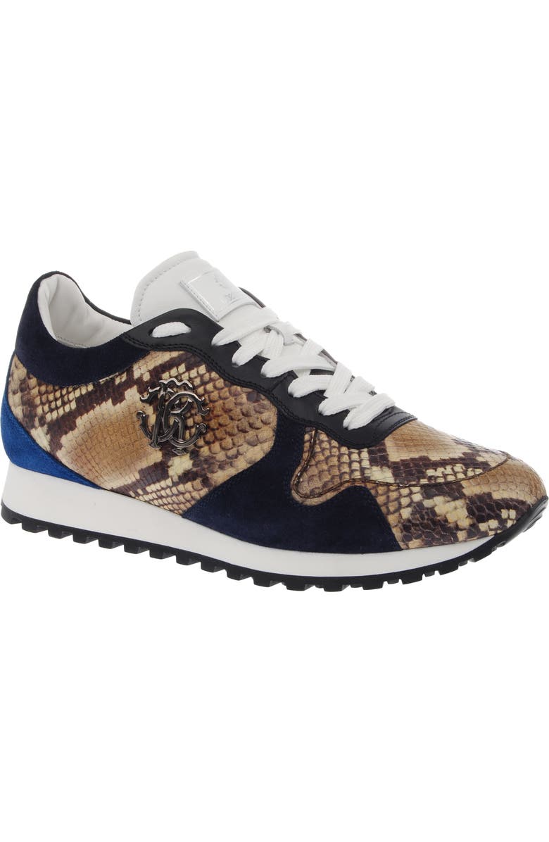 Roberto Cavalli Snake Print Sneaker, Main, color,