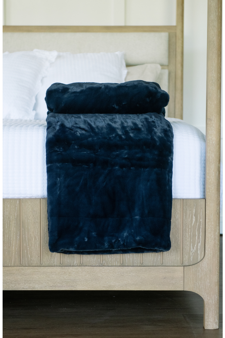 Plush Night Sky Blanket, Alternate, color, Blue
