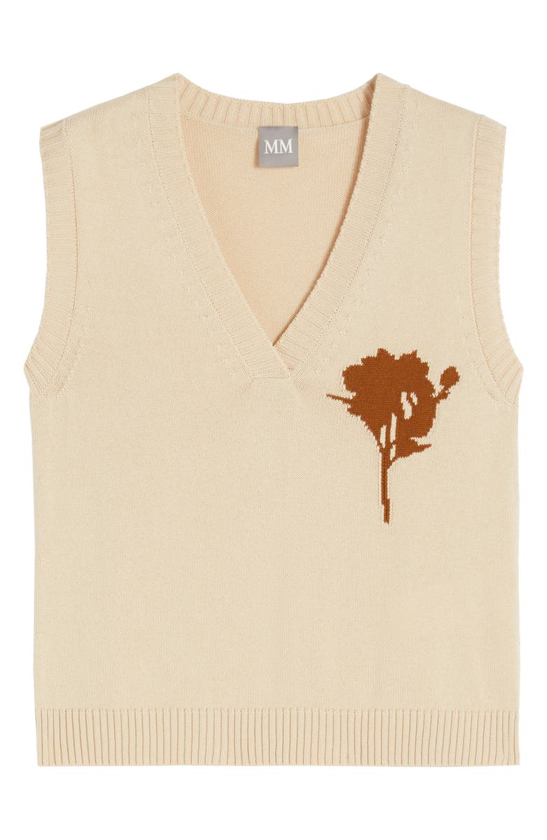 MM by Max Mara Bacio Cotton Sweater Vest, Alternate, color, Ivory