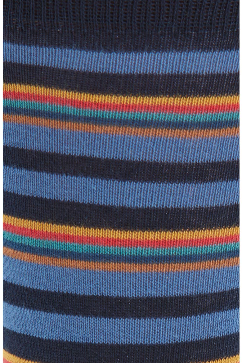 Nolan Stripe Cotton Blend Dress Socks, Alternate, color, NAVY
