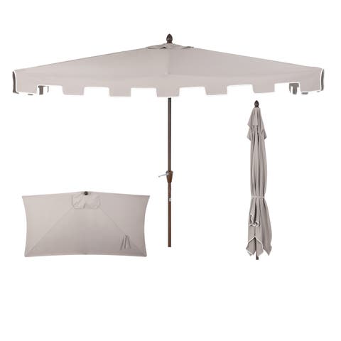 Sidney 9 ft. Classic MidCentury Rectangular Half Market Patio Umbrella with Crank, Wind Vent and UV Protection