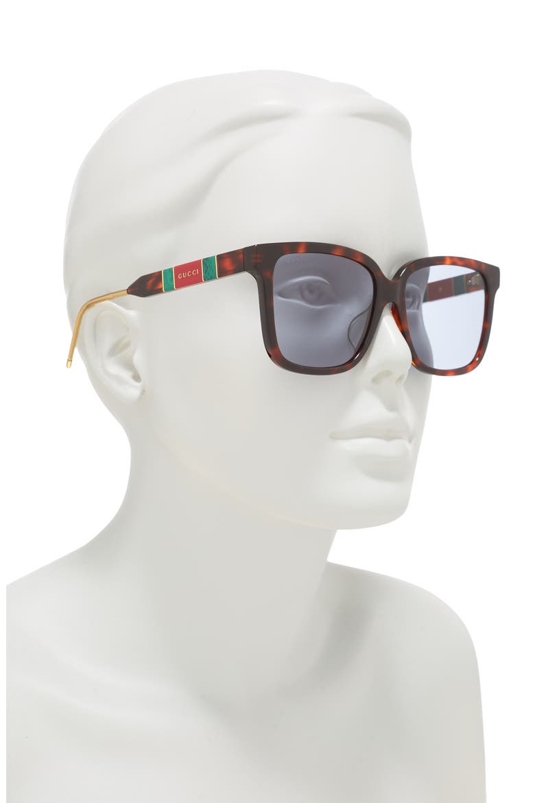 56mm Square Sunglasses, Alternate, color, HAVANA