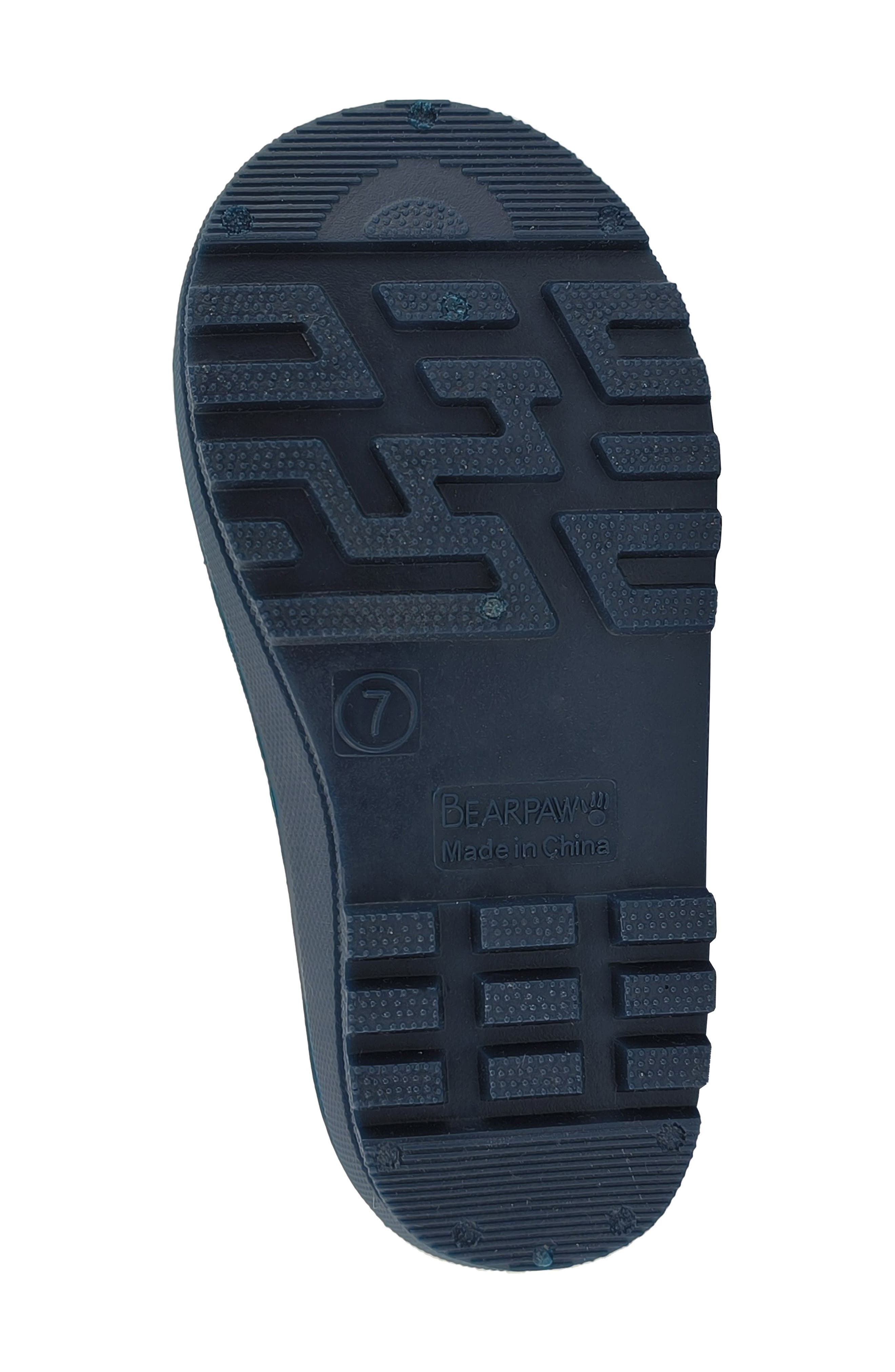 BEARPAW Kids' Waterproof Chelsea Faux Shearling Lined Rain Boot, Alternate, color, Navy