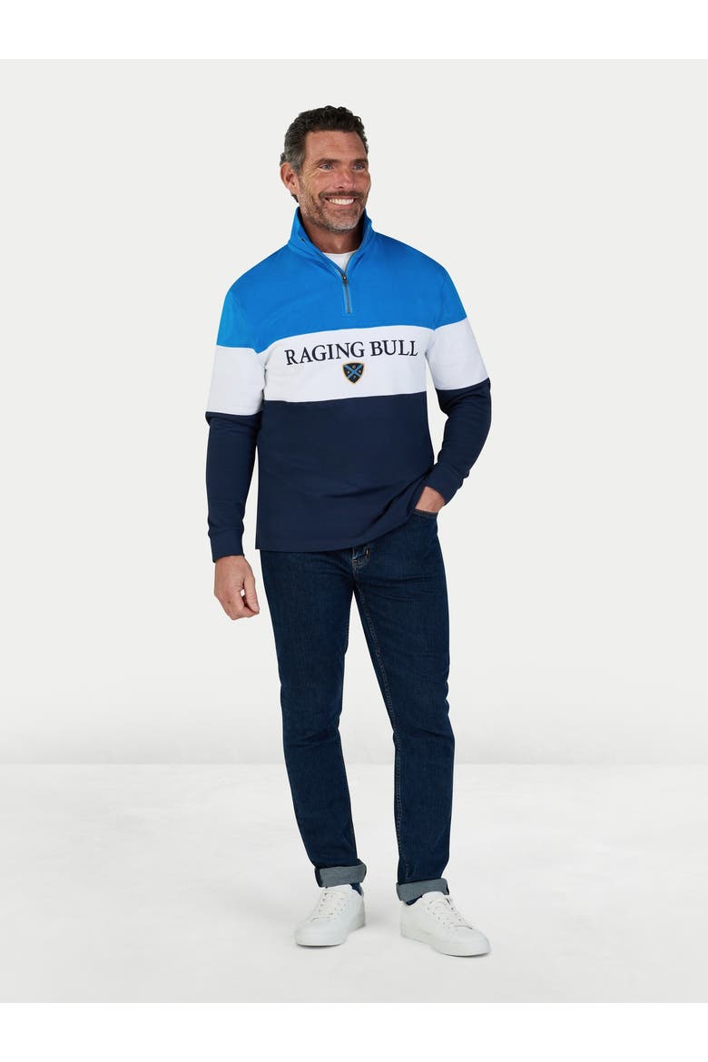 Cut & Sew Quarter Zip Sweatshirt, Alternate, color, Electric Blue