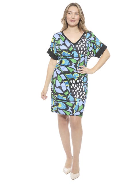 Womens Butterfly Short Sleeve Knee Length T-Shirt Dress