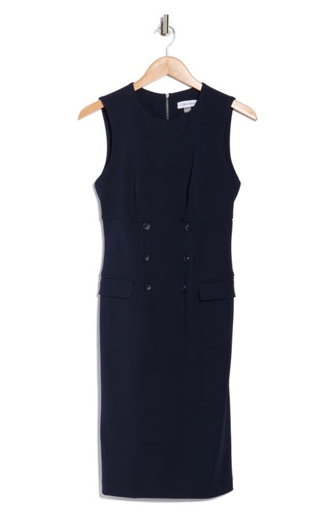 Button Sheath Dress