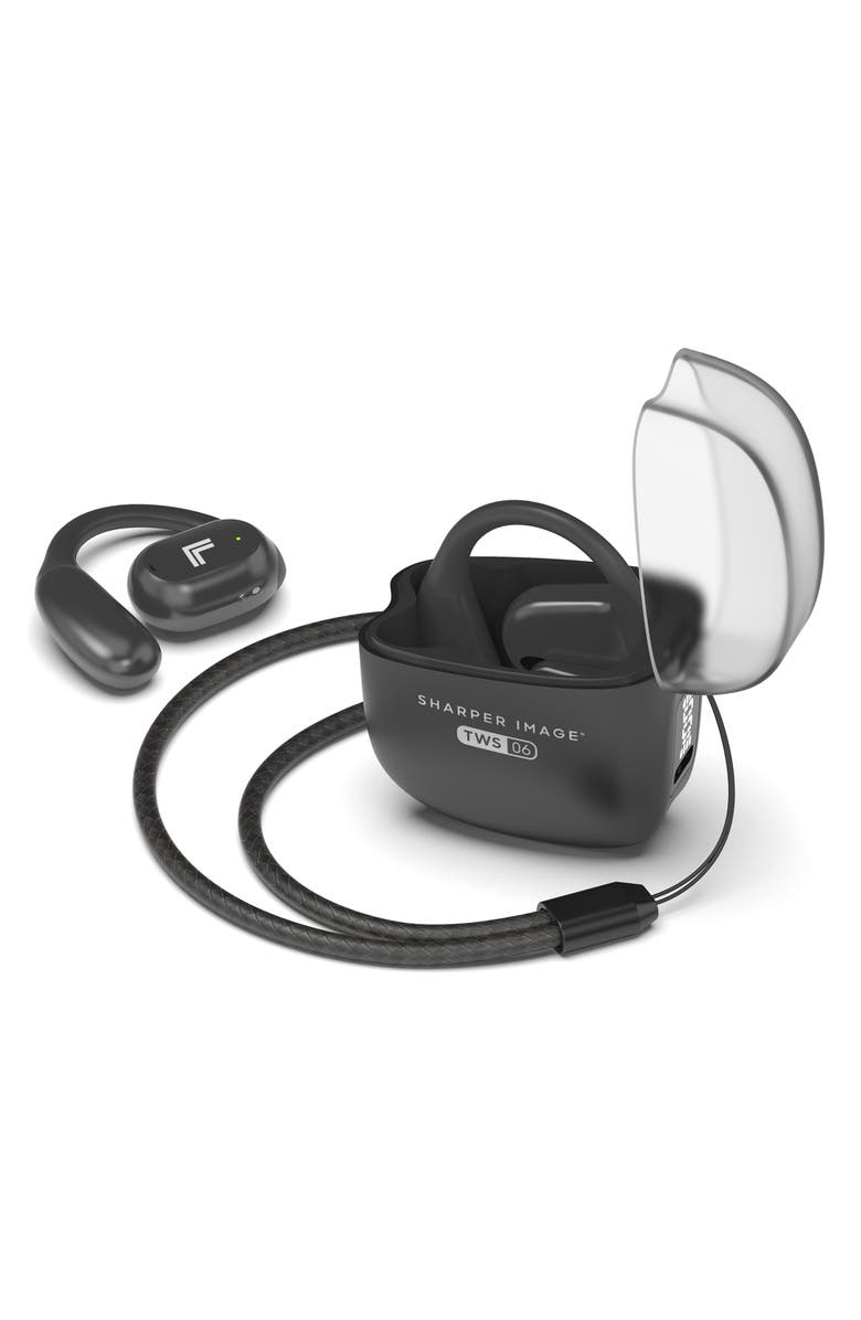 Sharper Image Open Air Sport True Wireless Bluetooth Earbuds with LED Display, Alternate, color, Black