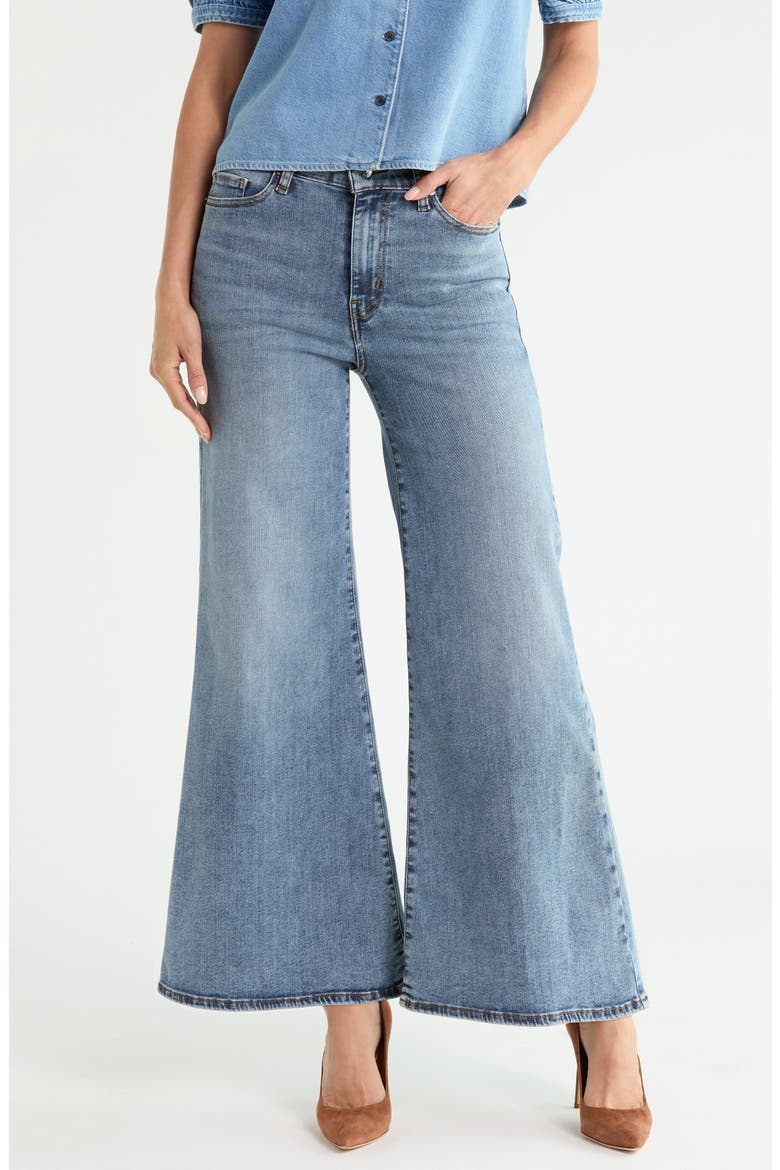 Le Palazzo Crop High Waist Wide Leg Jeans, Alternate, color, NUANCE
