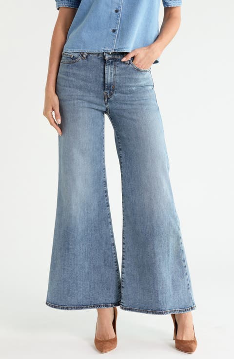 Le Palazzo Crop High Waist Wide Leg Jeans