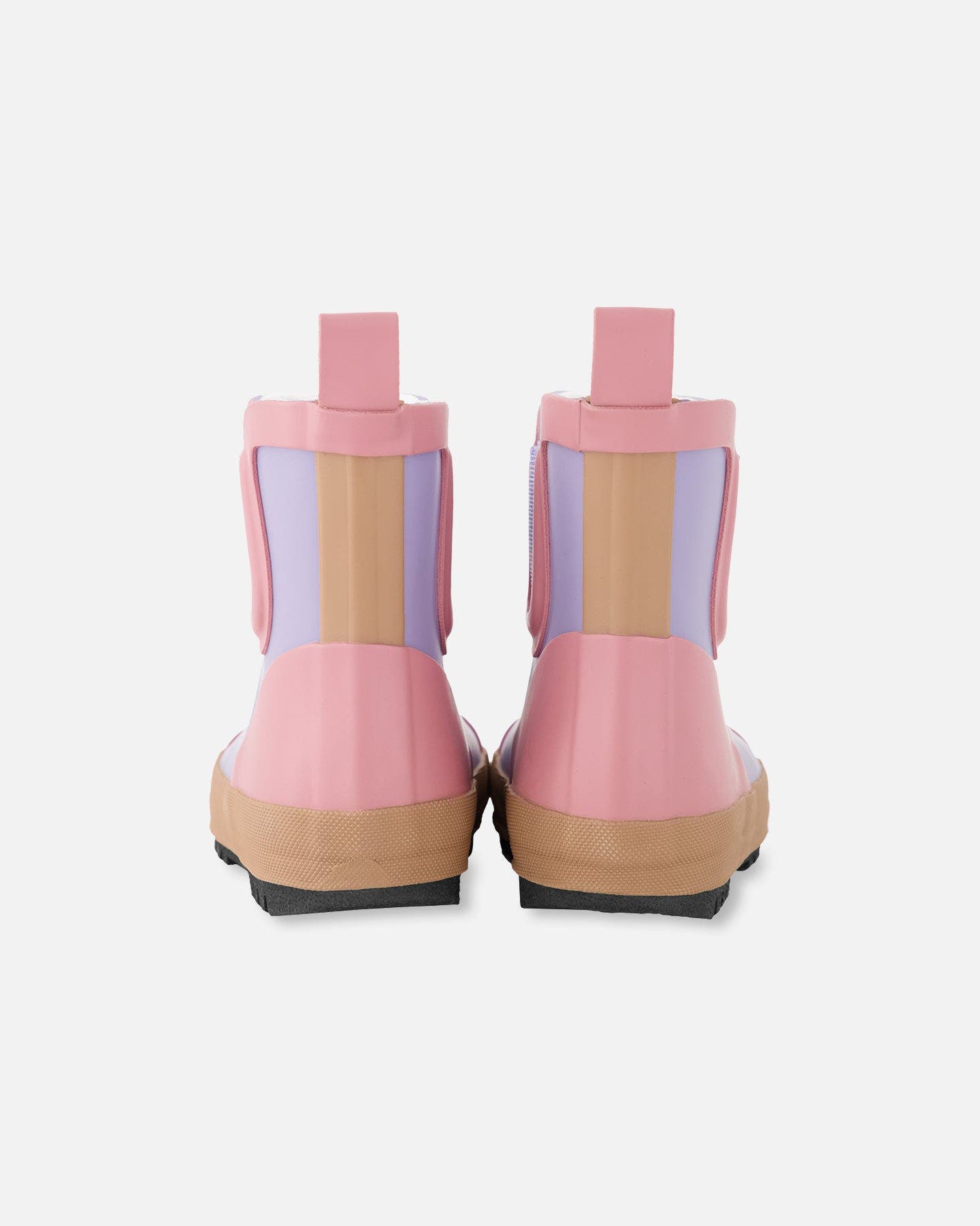 Deux par Deux Girl Short Rain Boots in Natural Rubber, Alternate, color, Lavender