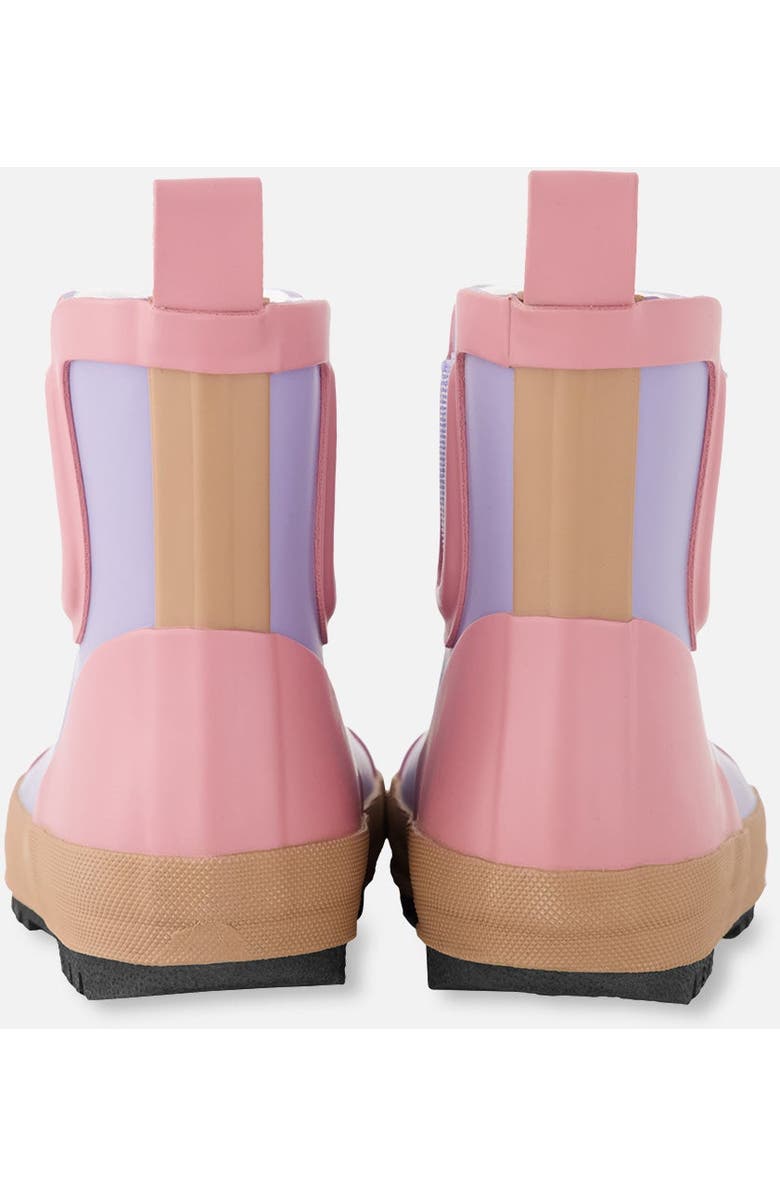 Deux par Deux Girl Short Rain Boots in Natural Rubber, Alternate, color, Lavender