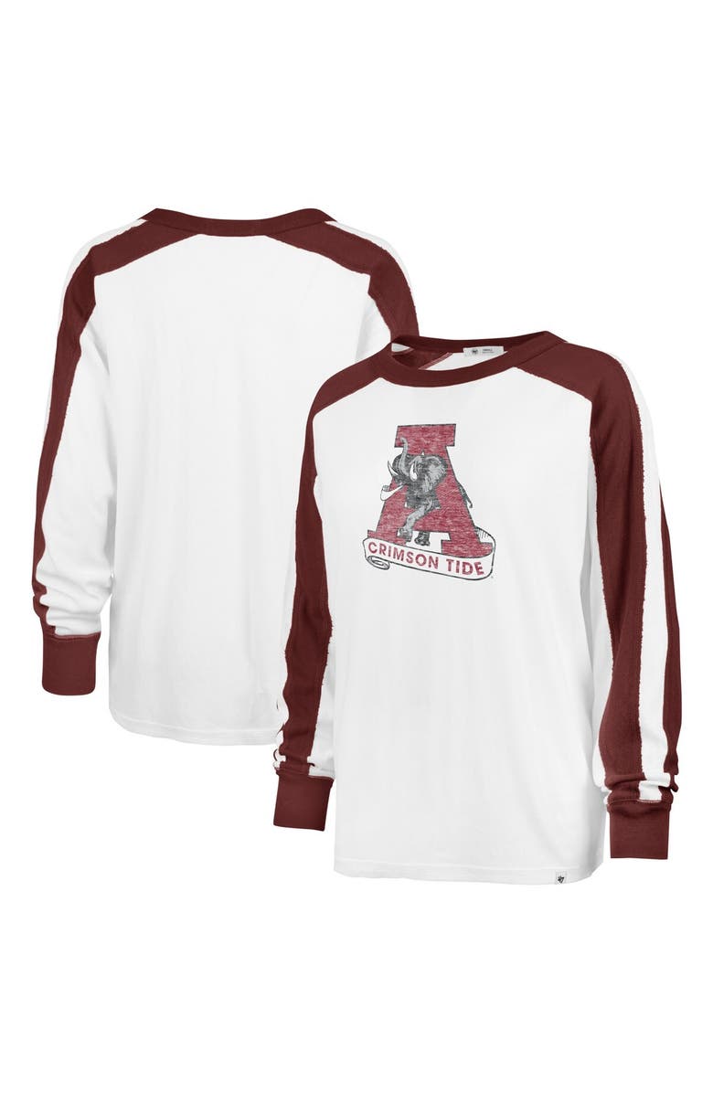 '47 Women's '47 White Alabama Crimson Tide Premier Caribou Raglan Long Sleeve T-Shirt, Main, color, 