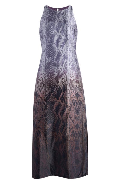 LUXELY LUXELY SNAKESKIN PRINT SLEEVELESS COLUMN DRESS