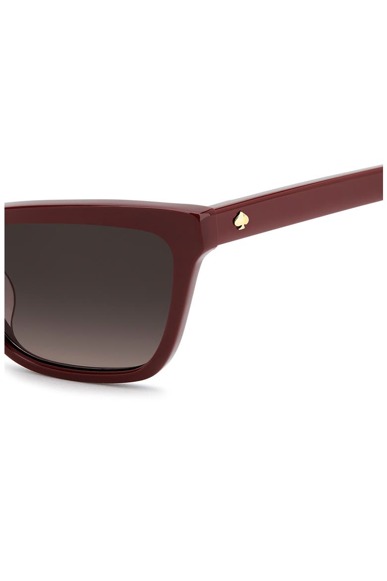 aisha 55mm gradient ectangular sunglasses, Alternate, color, BURGUNDY GOLD/ BROWN SF
