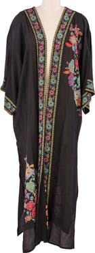 SAACHI Midnight Floral Garden Ruana