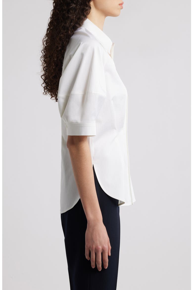 Belaurena Puff Elbow Sleeve Button-Up Shirt, Alternate, color, WHT