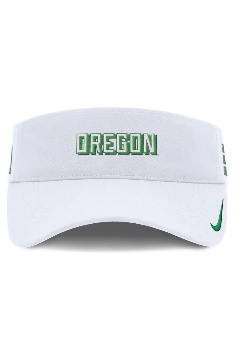 Nike Men's Nike White Oregon Ducks 2025 On-Field Gameday Performance Ace Adjustable Visor, Alternate, color, White