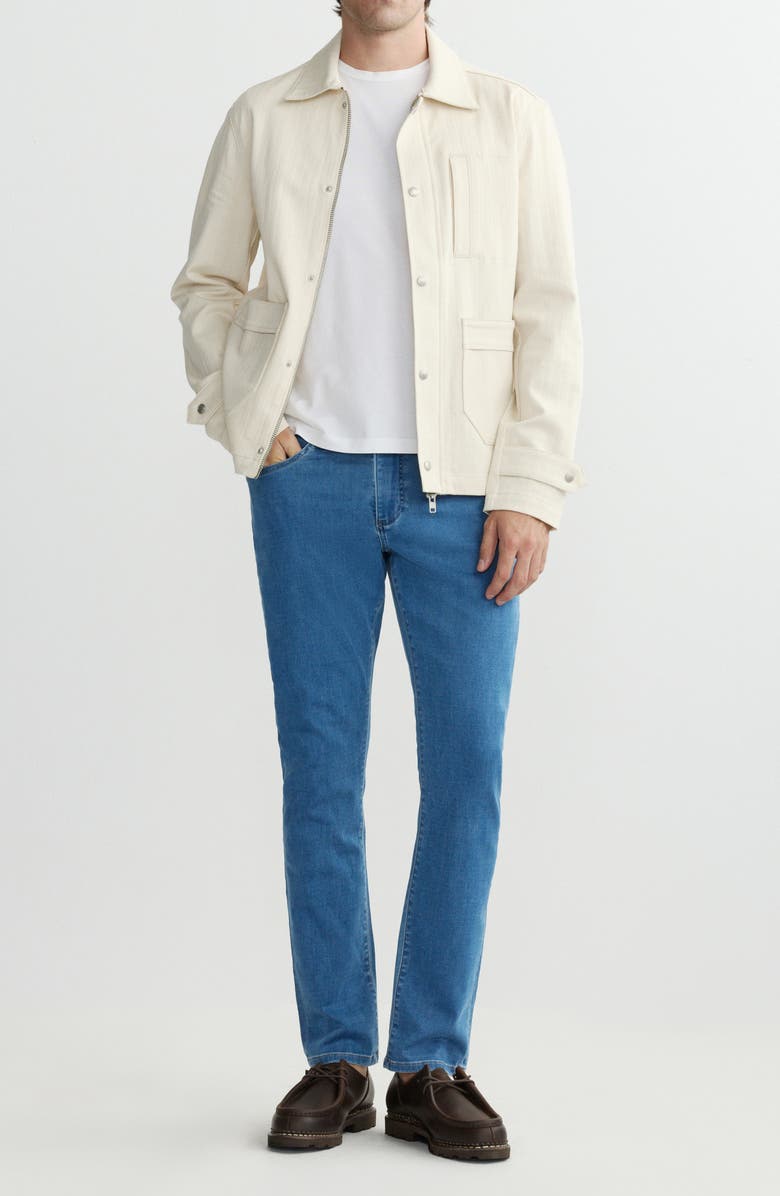 DL1961 Sean Cotton Stretch Herringbone Shirt Jacket, Alternate, color, Ecru Herringbone