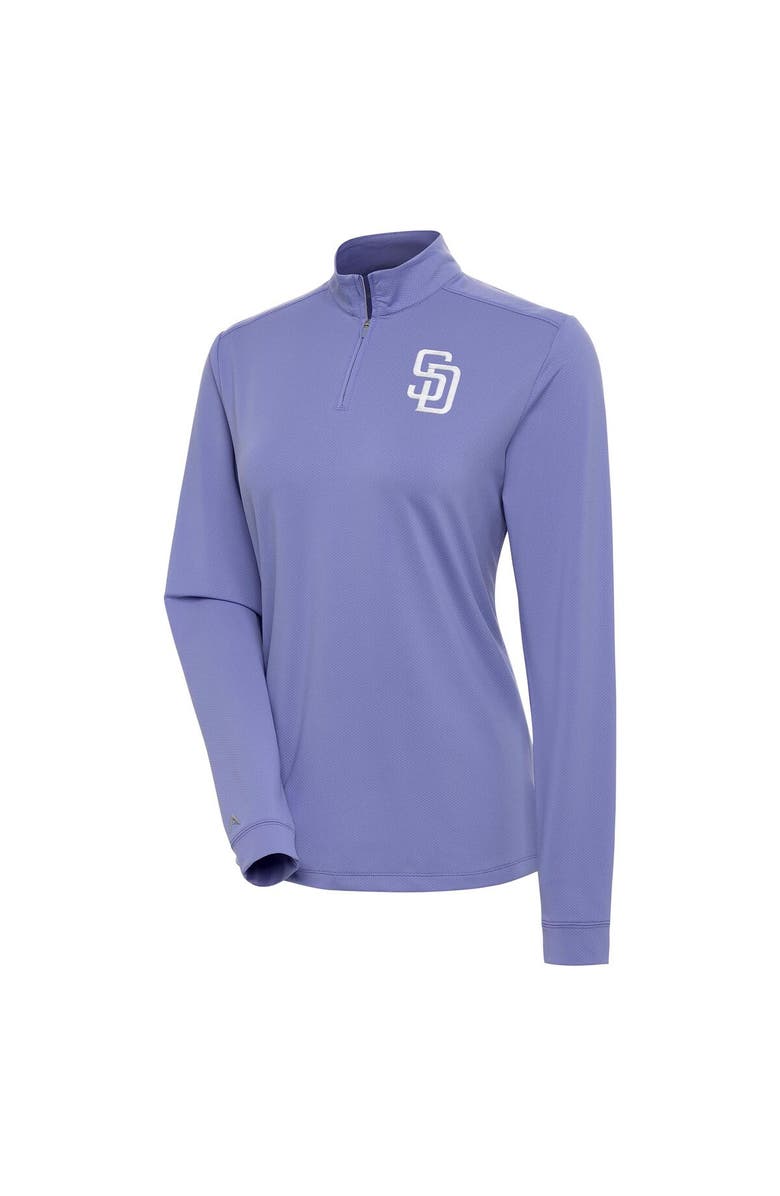 ANTIGUA Women's Antigua  Purple San Diego Padres Finish Quarter-Zip Pullover Top, Main, color, 