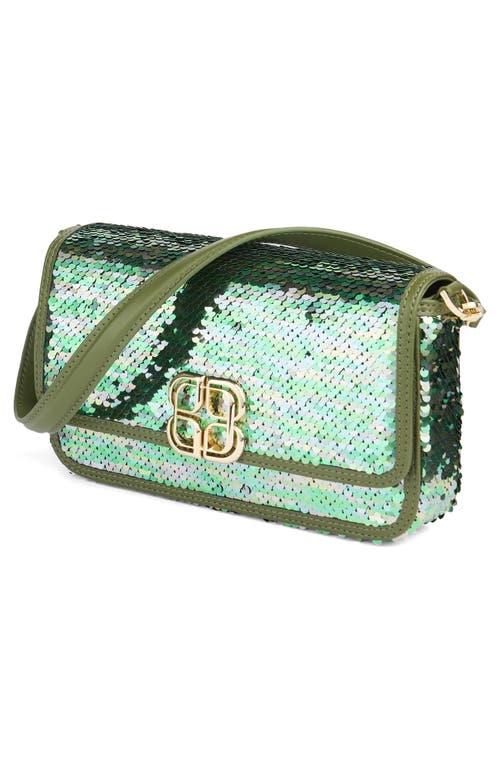 Lk Bennett Zoe Sequin Shoulder Bag In Green