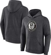 FANATICS Men's Fanatics Branded Heather Charcoal Brooklyn Nets Primary Logo Pullover Hoodie