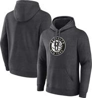 FANATICS Men's Fanatics Branded Heather Charcoal Brooklyn Nets Primary Logo Pullover Hoodie