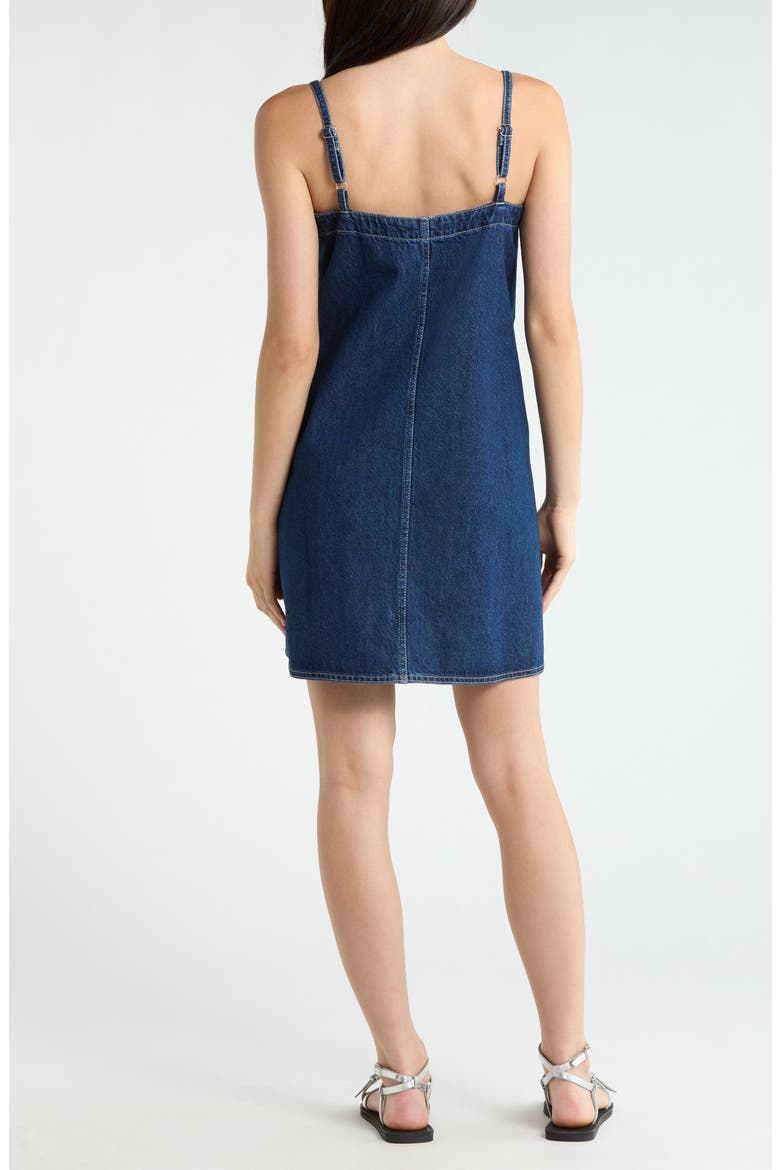 Denim A-Line Dress, Alternate, color, BRIGHT RINSE WASH