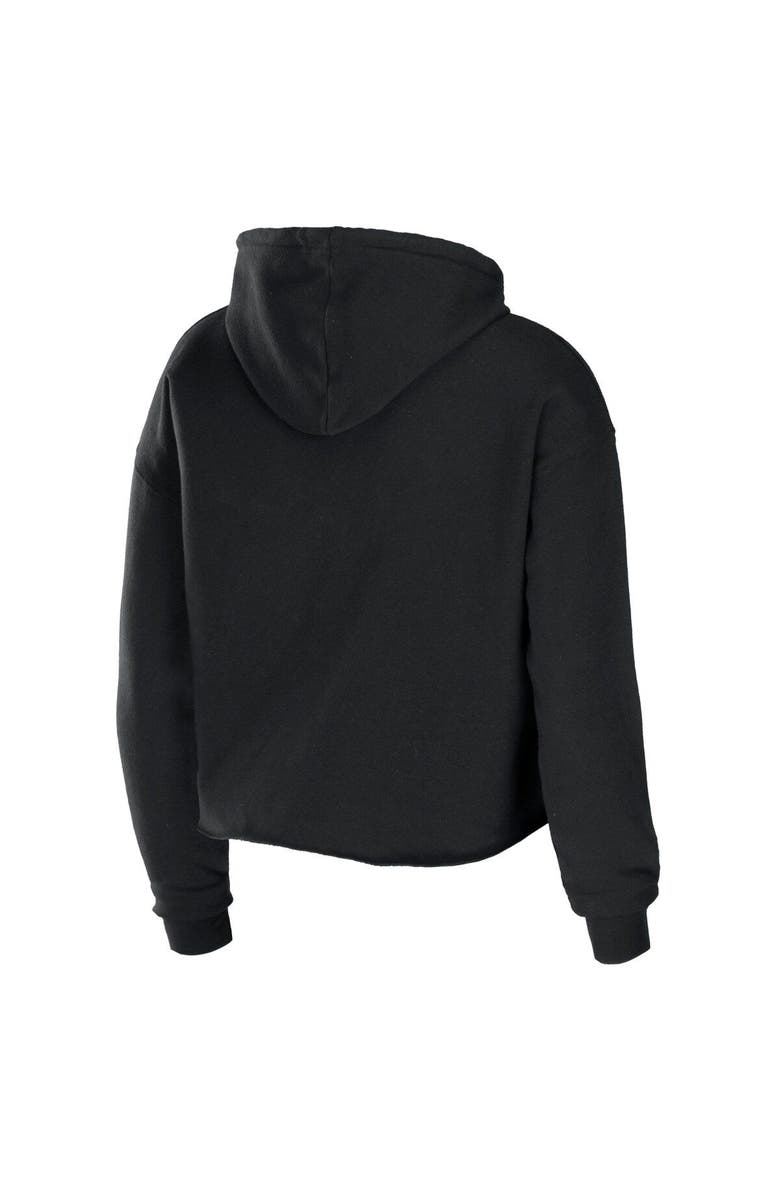 WEAR by Erin Andrews Women's WEAR by Erin Andrews Black New Orleans Saints Cropped Sponge Fleece Pullover Hoodie, Alternate, color, Black