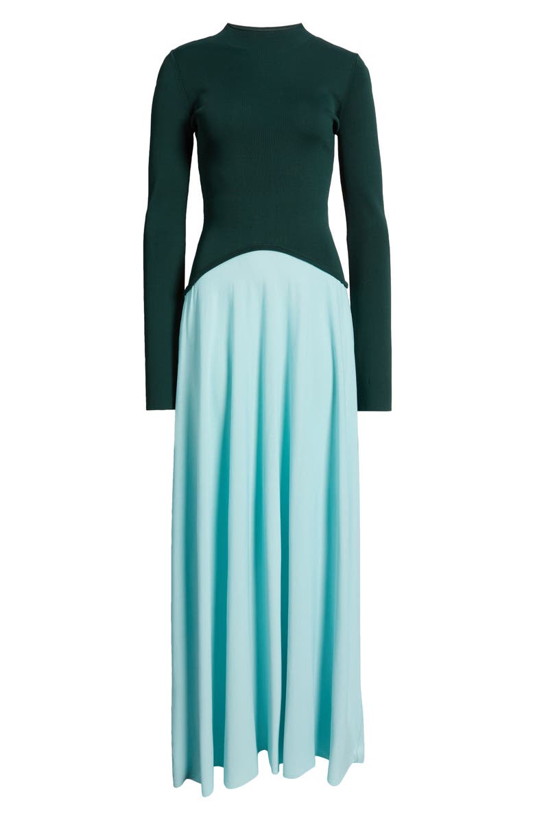 Solid & Striped The Soglio Long Sleeve Maxi Dress, Alternate, color, Evergreen / Sky