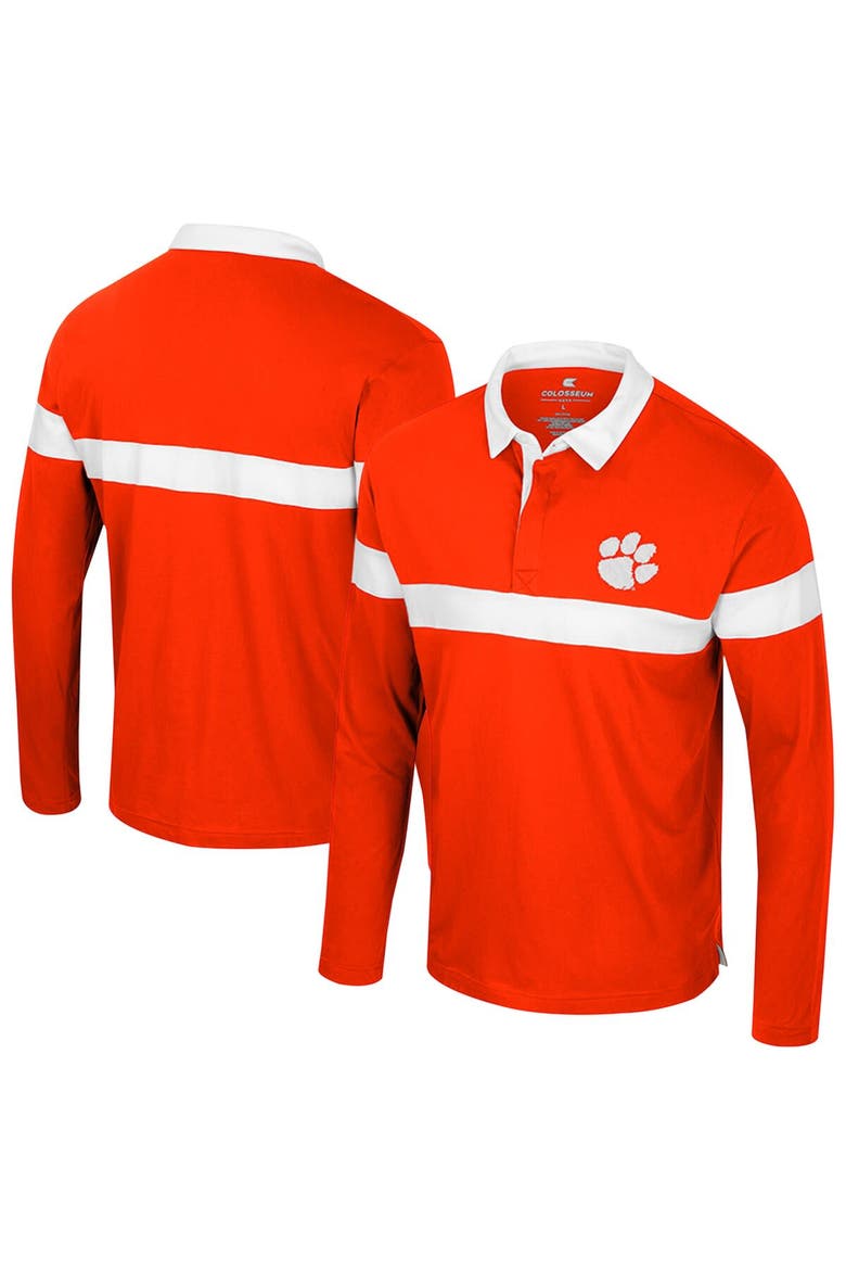 Men's Colosseum  Orange Clemson Tigers Too Cool For School Long Sleeve Polo, Alternate, color, Orange