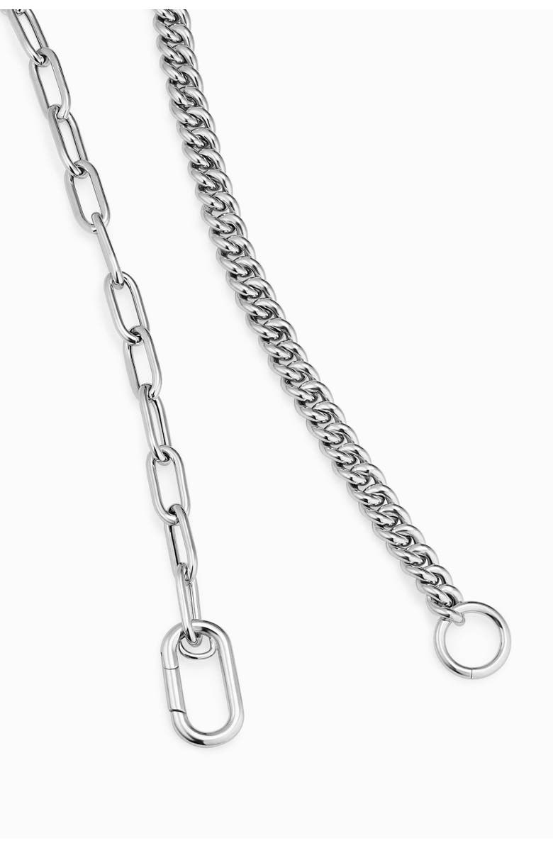 Oradina Sterling Silver Curb Clip Link Connector Clasp Necklace, Alternate, color, Silver