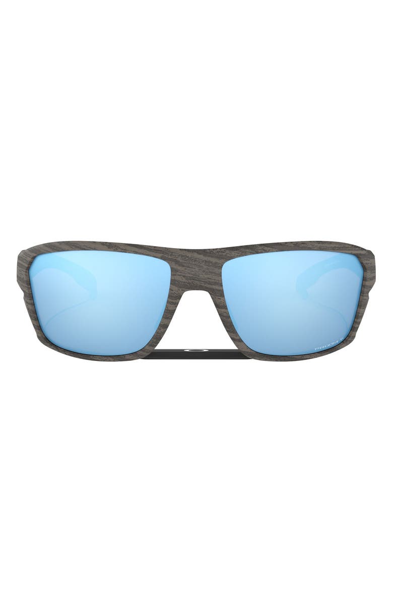 Oakley Split Shot Woodgrain Collection 64mm Polarized Oversize Sunglasses, Main, color, 
