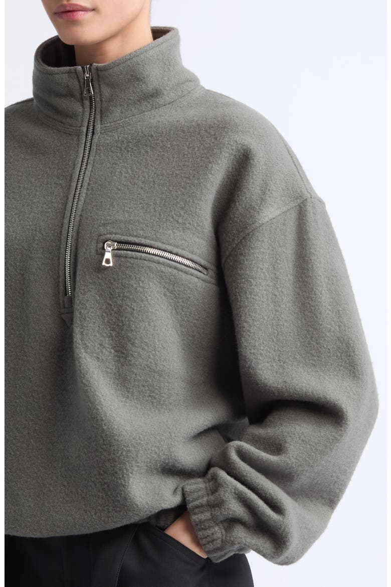 Wool Fleece Half Zip Sweatshirt, Alternate, color, ZINC FLEECE