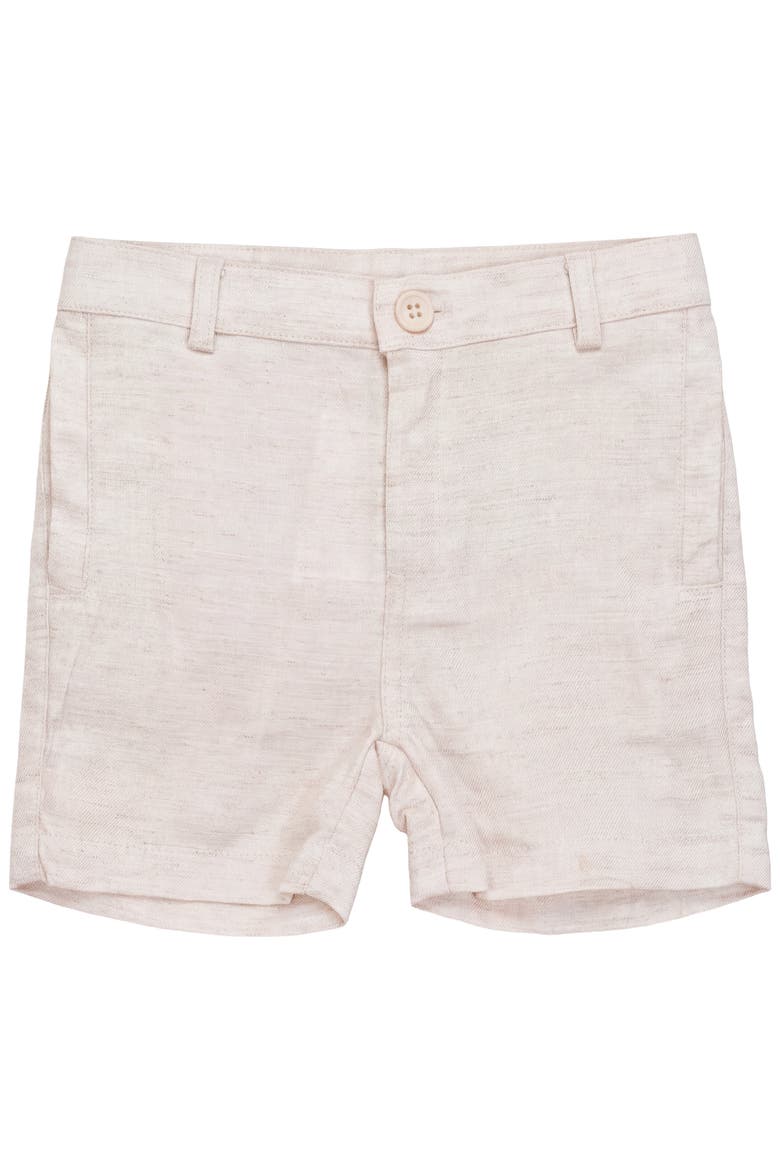 Woven Shorts with Structured Waistband, Main, color, Sand