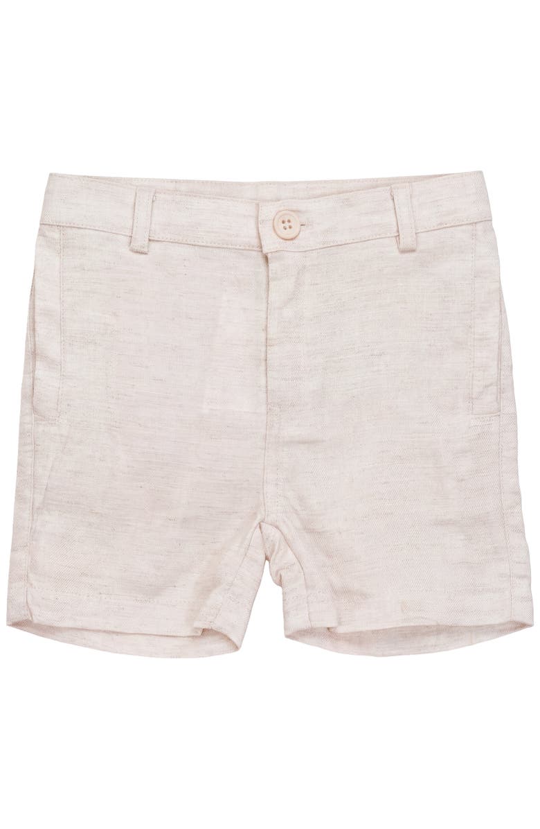 Charlotte & George Woven Shorts with Structured Waistband, Main, color, Sand