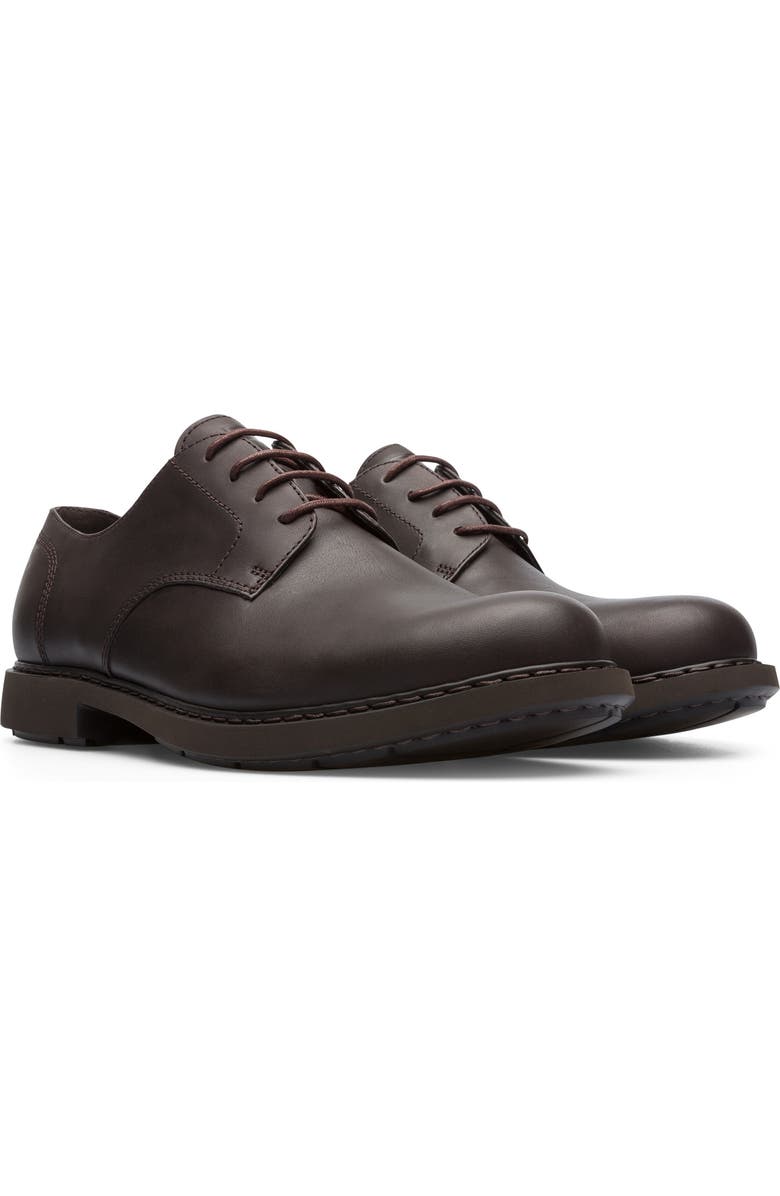 Camper Neuman Plain Toe Derby, Main, color, Dark Brown
