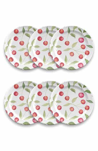 TarHong Berries Cherries Set of Six Melamine Salad Plates
