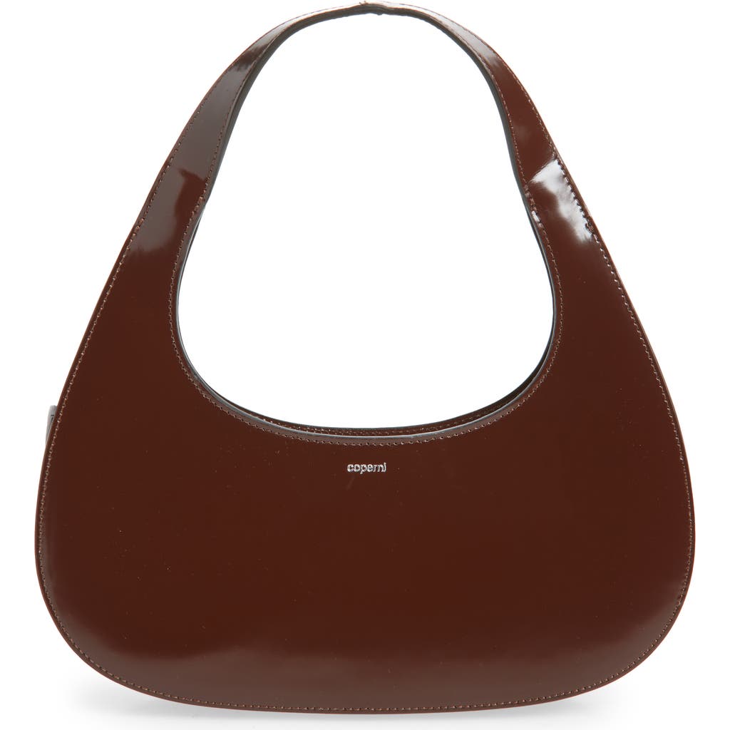 Coperni Swipe Baguette Leather Bag In Brown
