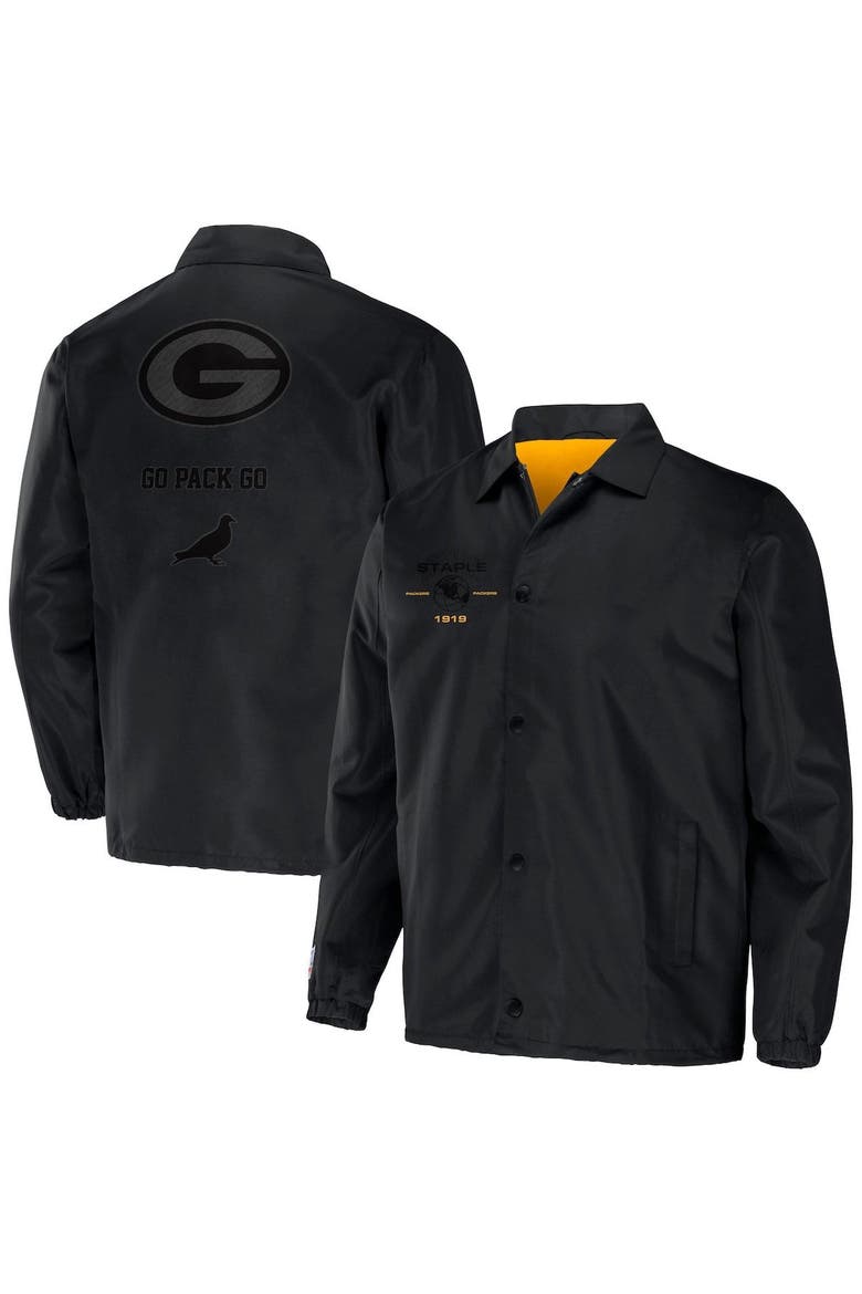 Stapler Graphi STAPLE Men's NFL x Staple Black Green Bay Packers Coaches Full-Snap ...