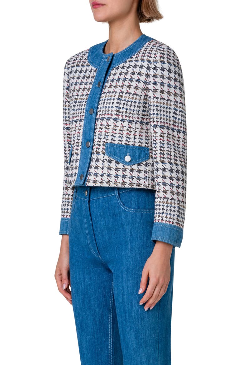 Houndstooth Jacquard Jacket, Alternate, color, DENIM-MULTICOLOR