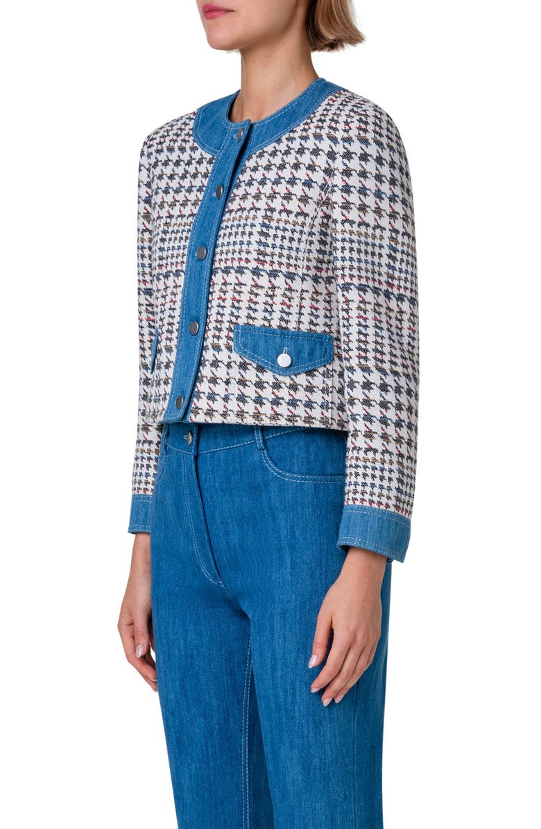 Akris punto Houndstooth Jacquard Jacket, Alternate, color, 