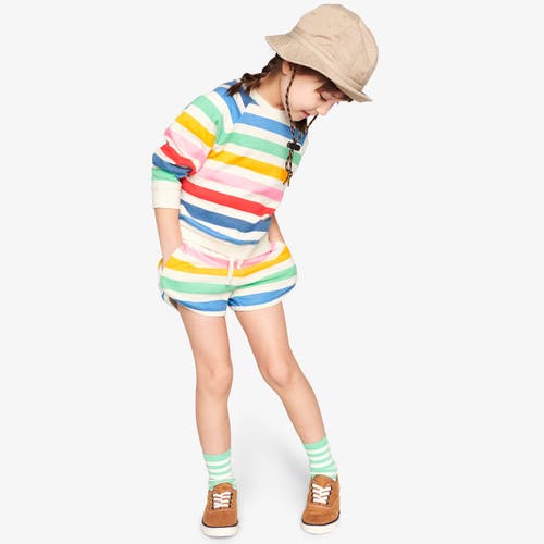 Primary Kids Recess Short In Candy Stripe In Ivory Candy Stripe