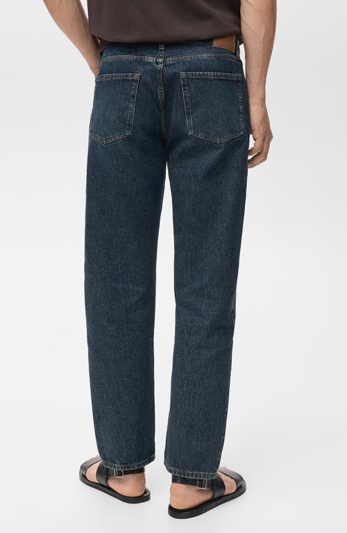 Mango Men's Moby Straight-fit Dark-wash Jeans In Blue