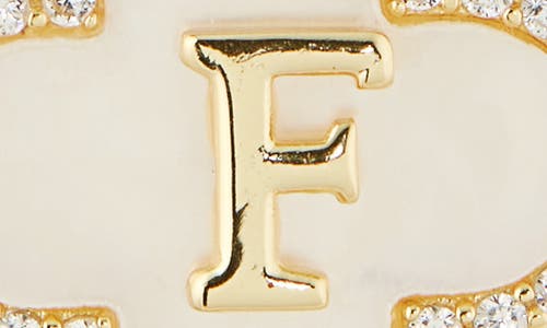 Argento Vivo Sterling Silver Clover Mother-of-pearl Initial Pendant Necklace In Gold