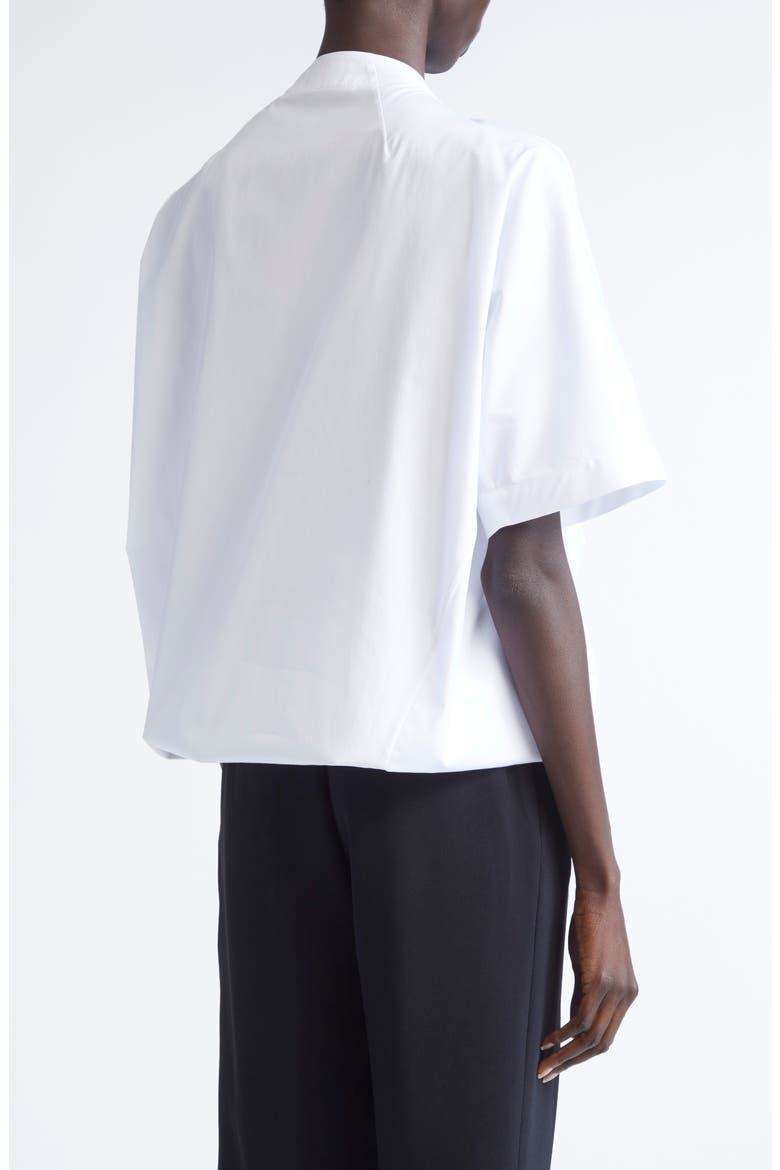 Curbin Bow Neck Cotton T-Shirt, Alternate, color, WHITE