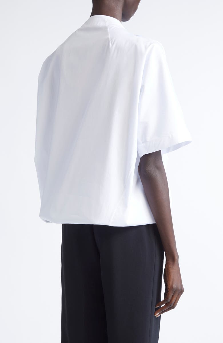 Dries Van Noten Curbin Bow Neck Cotton T-Shirt, Alternate, color, White