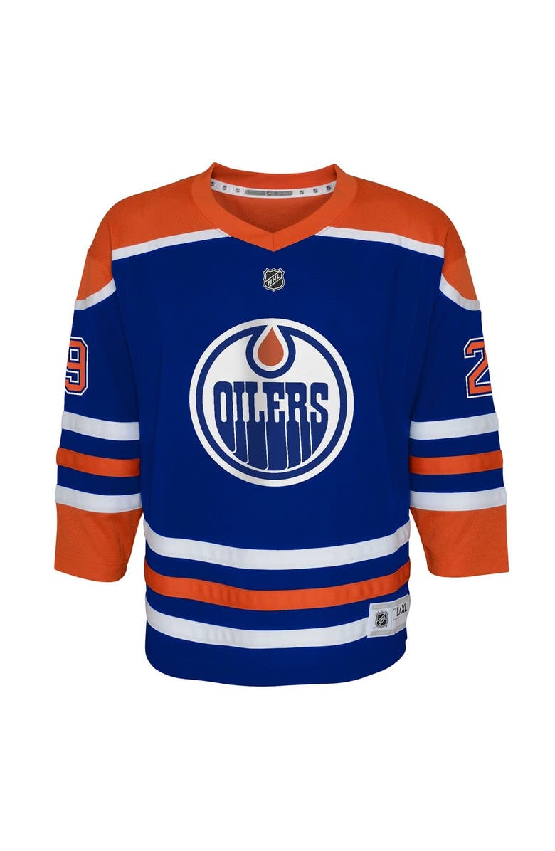 Outerstuff Youth Leon Draisaitl Royal Edmonton Oilers Home Replica Player Jersey, Alternate, color, 