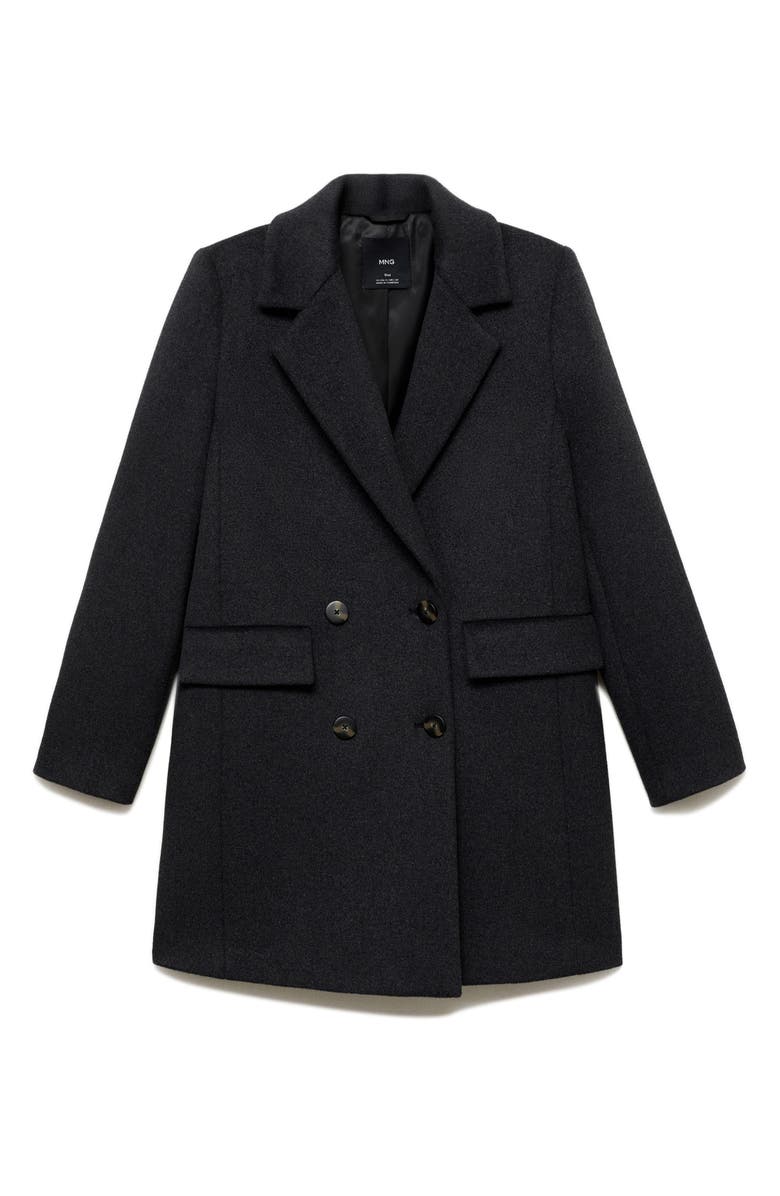 MANGO Double Breasted Coat, Alternate, color, Grey