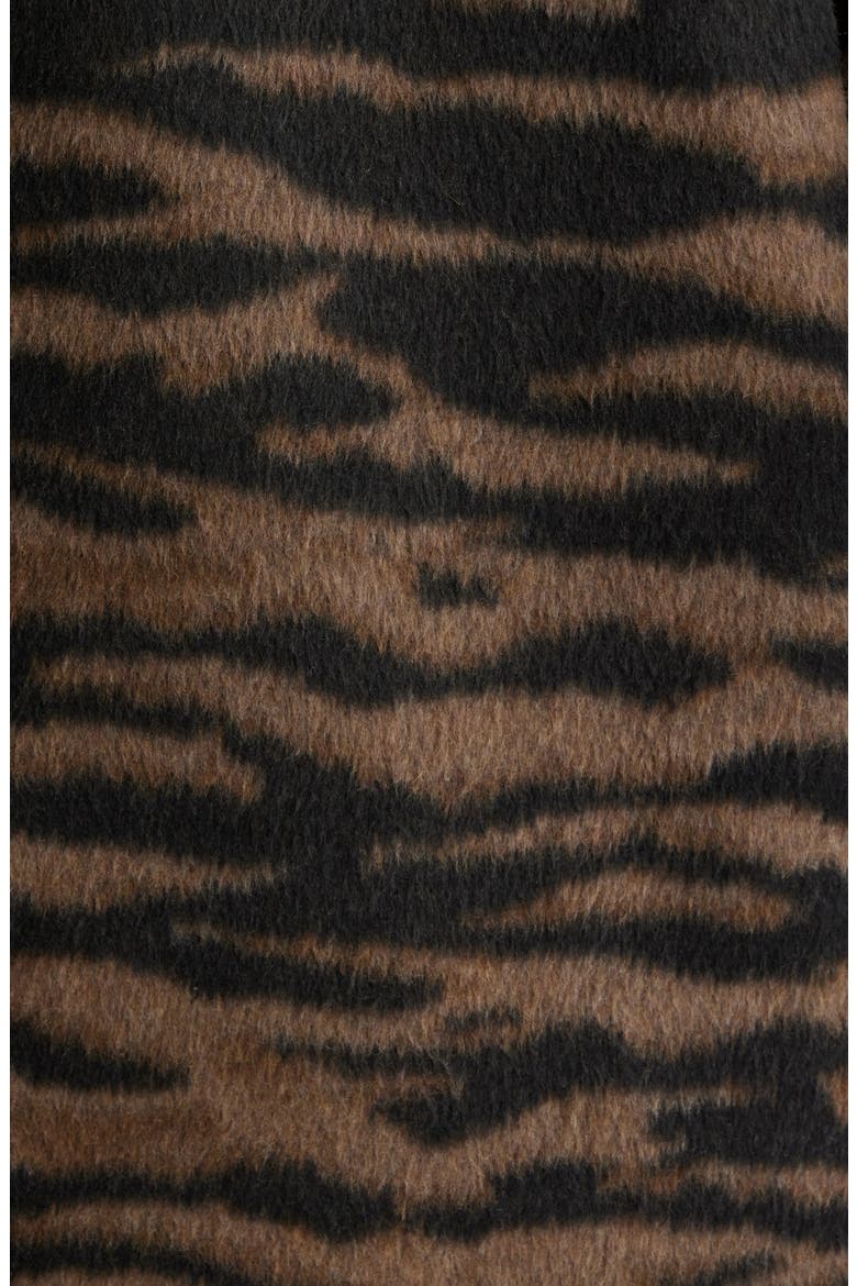 Zebra Print Long Coat, Alternate, color, BLACK TAUPE ZEBRA