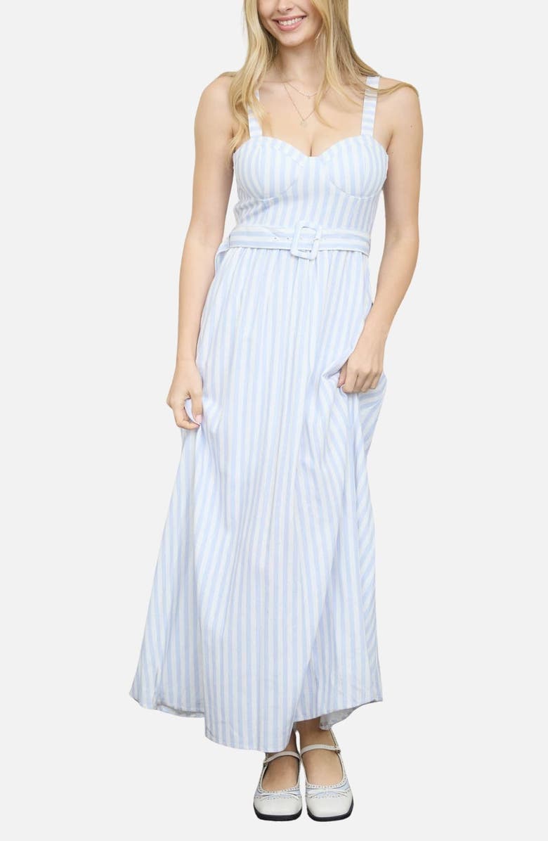 Blu Pepper Stripe Sleeveless Dress, Main, color, Light Blue